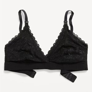 Old Navy Maternity Lace Nursing Bralette in Black Size Large